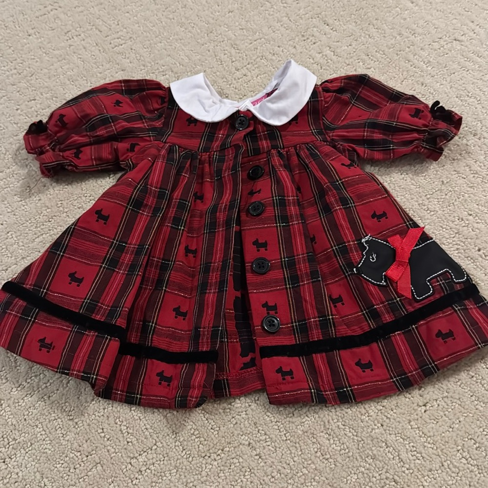 Goodlad Scottie dog Christmas dress. Size 3 months.
